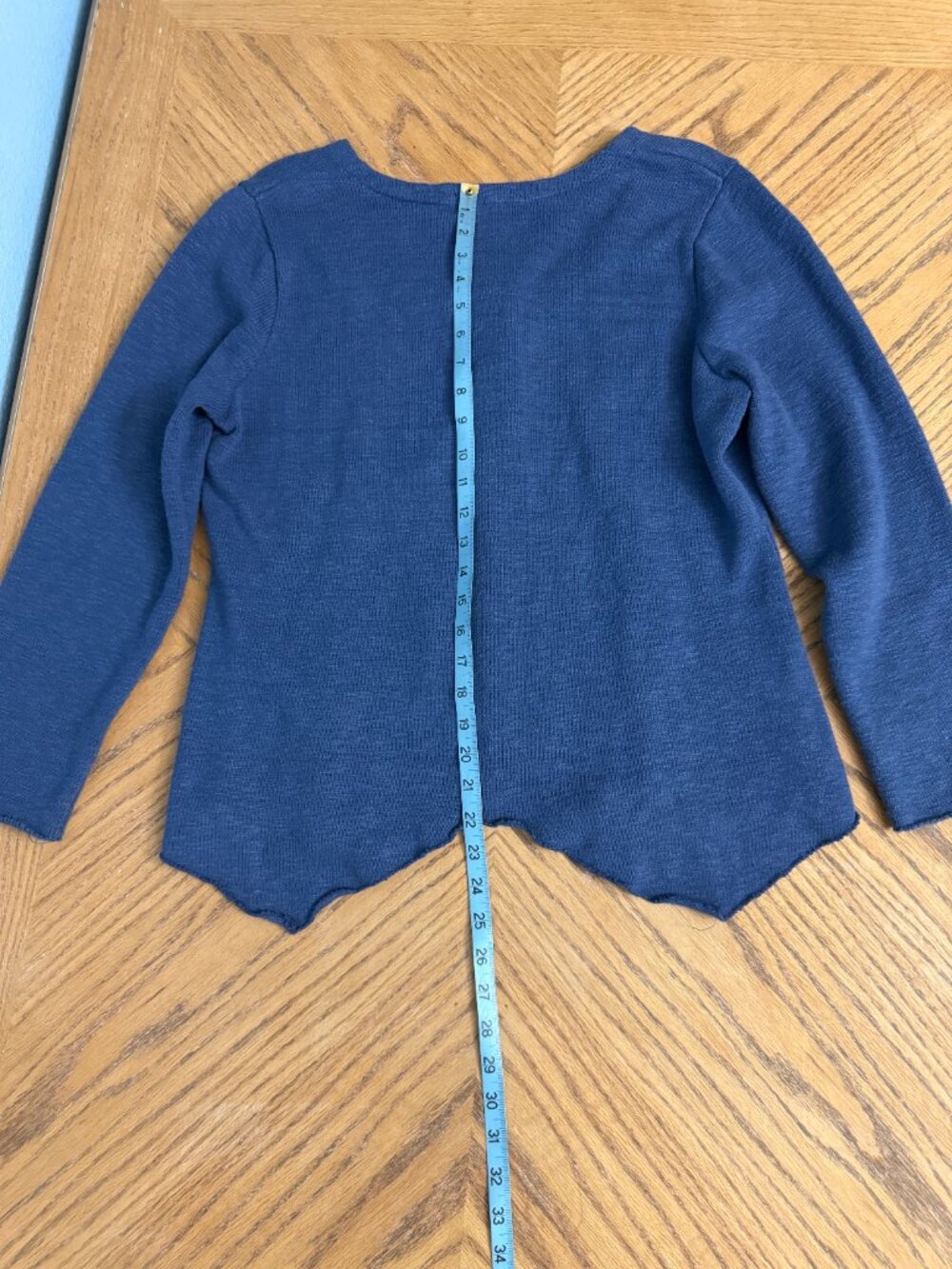 Willow Vintage Cotton Knit Cardigan with Asymmetrical Hem - Picture 9 of 10